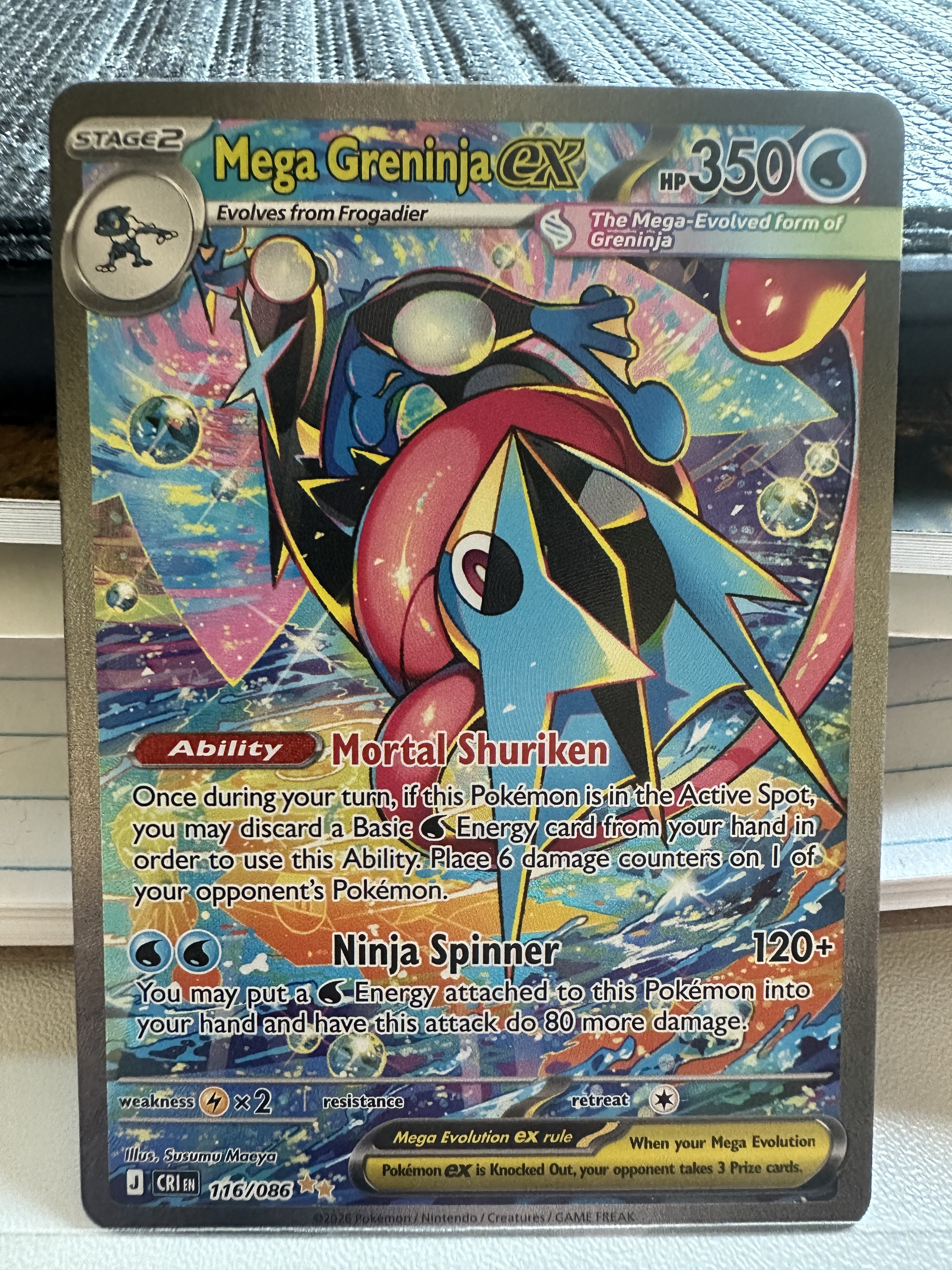 Mega Greninja Ex SIR - Chaos Rising w/ 2 Ex Cards